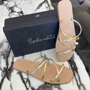 Splendid Metallic Gold and Silver "Frankie" Sandals - Size 7 - Brand New in Box